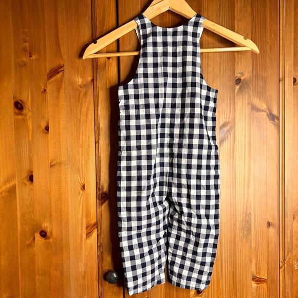 Janie & Jack Merchant Marine Gingham Overall Romper Baby Girl 18 24 Months Blue - Picture 10 of 10
